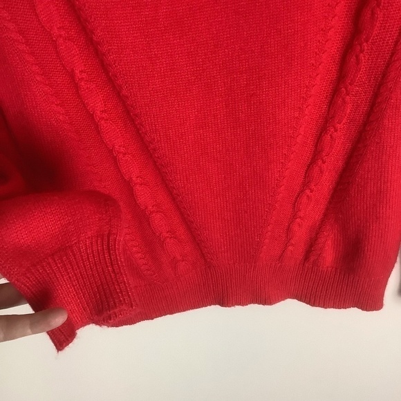 Nanette Leopore Women's 100% 2 Ply Red Cashmere Sweater S - Picture 5 of 14